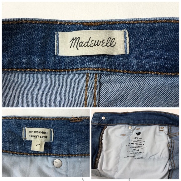 Madewell Stretchy 10" High-Rise Skinny Crop Jeans in Welling Wash 27 - Picture 7 of 16